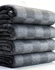 (FRENCH TERRY) CHARCOAL AND BLACK MEDIUM CHECKERED
