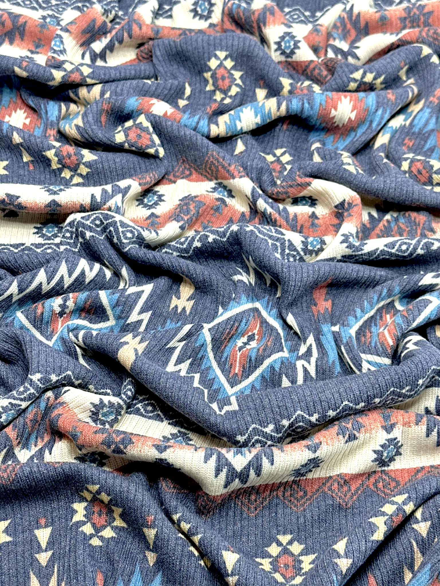 (BELLA RIB) WESTERN PRINT ON NAVY