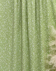 (WIDE RIB) WHITE FLORAL PATTERN ON GREEN