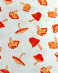 (SATIN) ORANGE MUSHROOMS ON CREAM