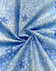 (WOVEN COTTON) BLUE AND WHITE FREEDOM STARS