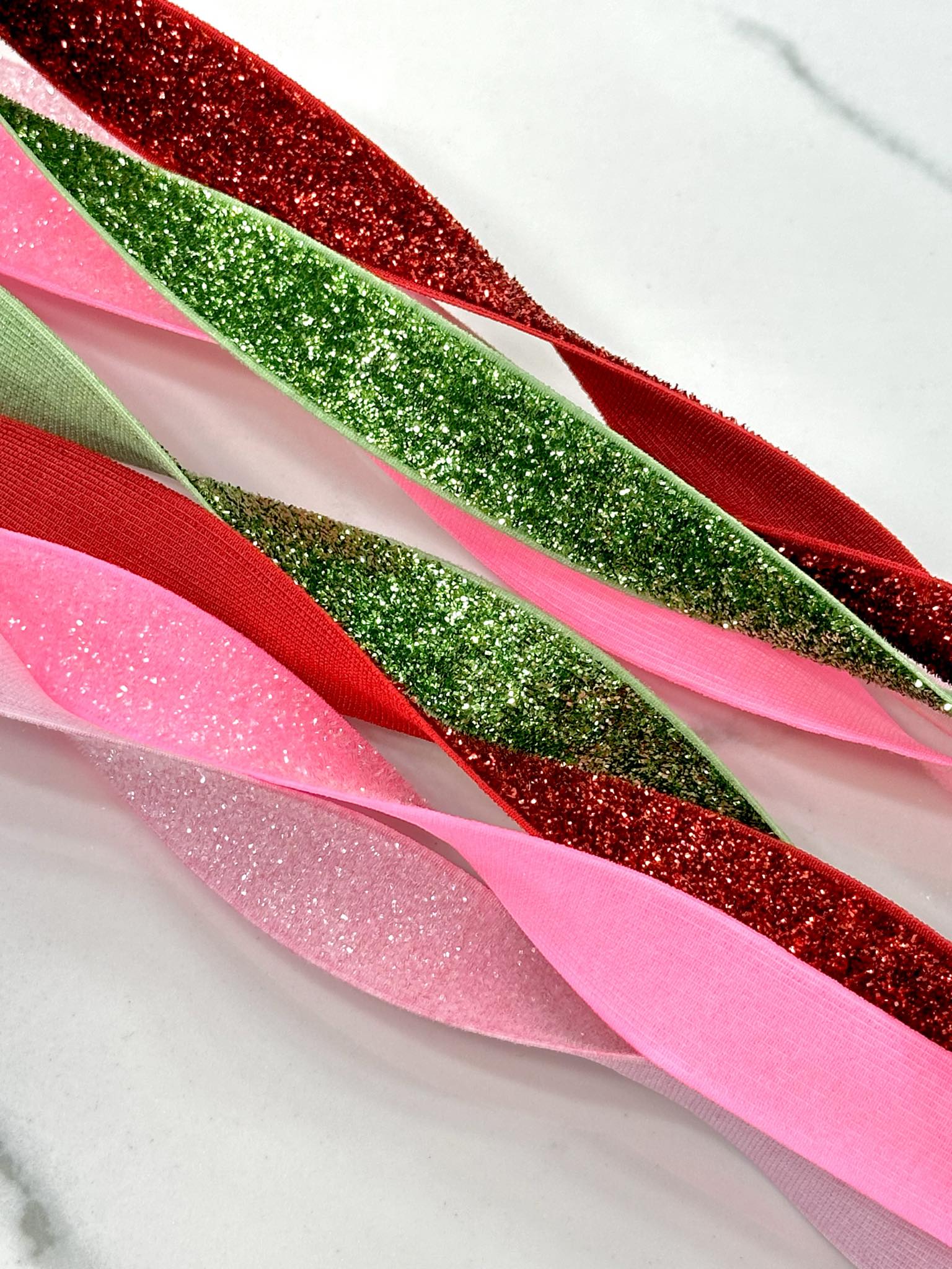 (TRIM) 5/8 ELASTIC NEON PINK SHIMMER