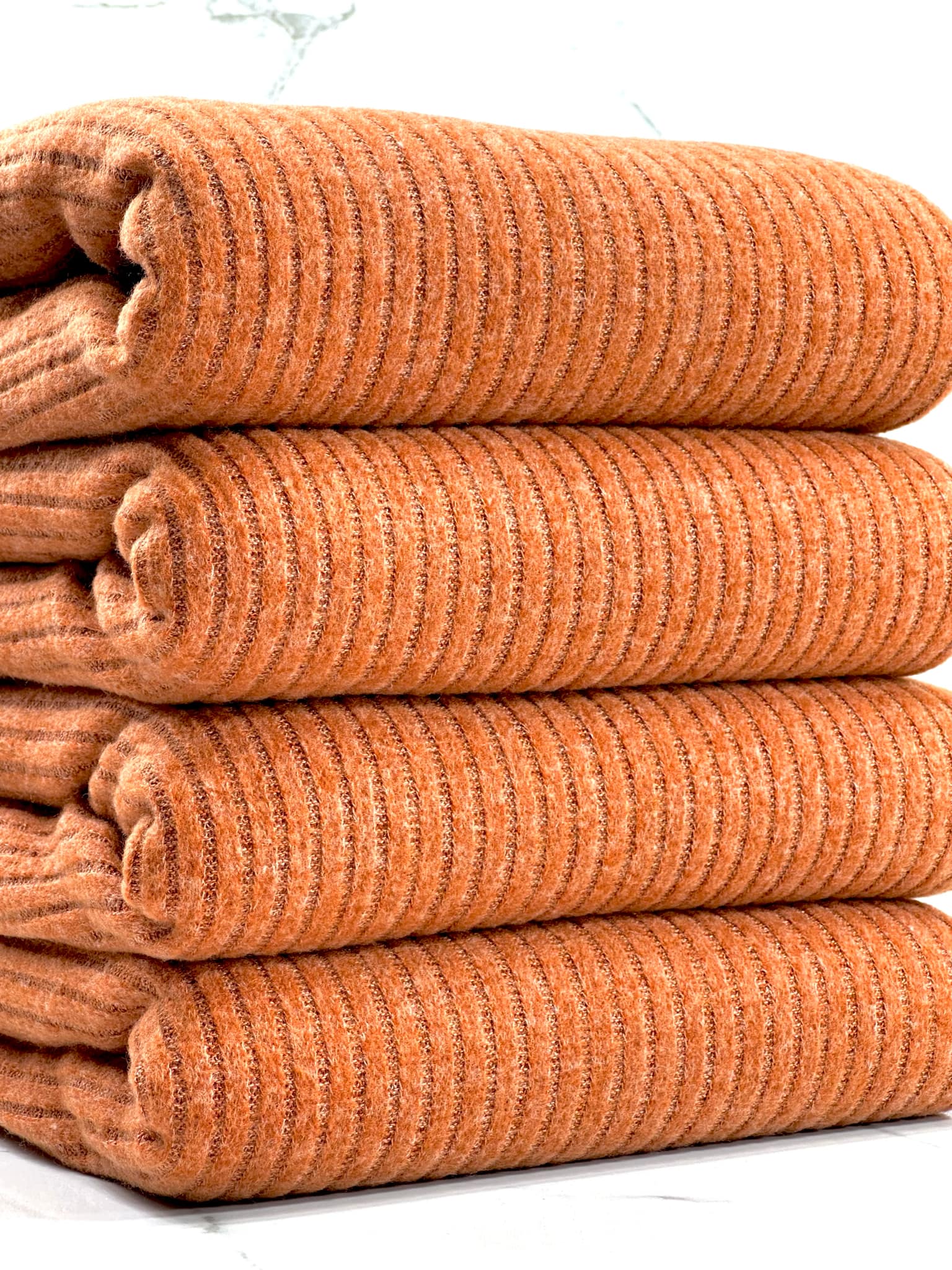 (BRUSHED SWEATER RIB) BRIGHT RUST
