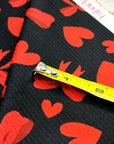 (4X2 YUMMY RIB) RED HEARTS AND BOWS ON BLACK