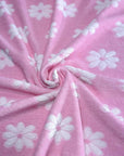 (TOWEL) OFF WHITE FLOWERS ON PINK