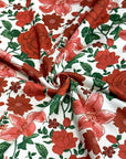 (OAKLEY) RED HATTIE FLOWER PATTERN ON IVORY