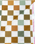 (FRENCH TERRY) BROWN, RUST, SAGE AND OFF WHITE MEDIUM CHECKERED