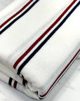 (KNIT) RED AND NAVY STRIPES ON OFF WHITE