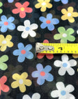 (MESH) TINY COLORFUL FLOWERS ON BLACK