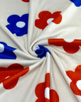 (4X2 YUMMY RIB) RED AND BLUE FLOWERS ON CREAM