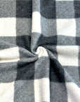(BRUSHED HACCI) BLACK, GRAY, AND OFF WHITE PLAID