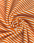 (KNIT) ORANGE AND OFF WHITE THIN STRIPES
