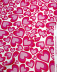 (4X2 YUMMY RIB) PINK HEARTS ON OFF WHITE