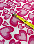 (4X2 YUMMY RIB) PINK HEARTS ON OFF WHITE