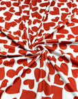 (4X2 YUMMY RIB) RED HEARTS ON OFF WHITE