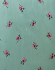 (4X2 RIB) PINK FLOWERS ON LIGHT MINT