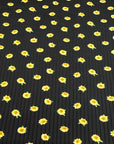 (8X3 WIDE RIB) SUNFLOWERS ON BLACK