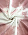 (2X2 RIB) DUSTY ROSE AND OFF WHITE TIE DYE