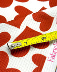 (4X2 YUMMY RIB) RED HEARTS ON OFF WHITE