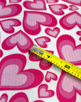 (4X2 YUMMY RIB) PINK HEARTS ON OFF WHITE