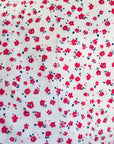 (DBP) TINY HOT PINK AND NAVY FLOWERS ON OFF WHITE