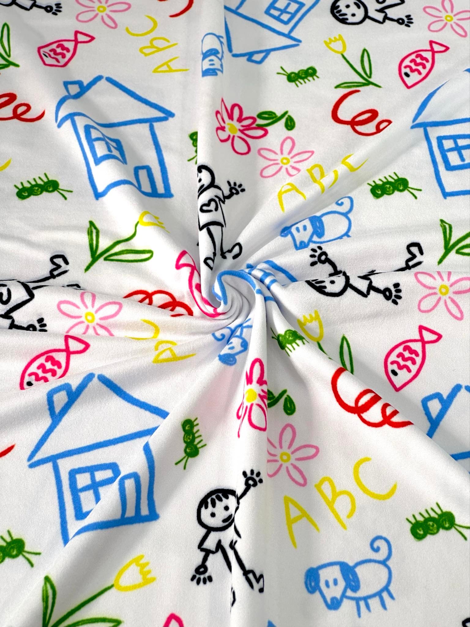 (DBP) ABC’S AND KIDS SKETCH ON OFF WHITE
