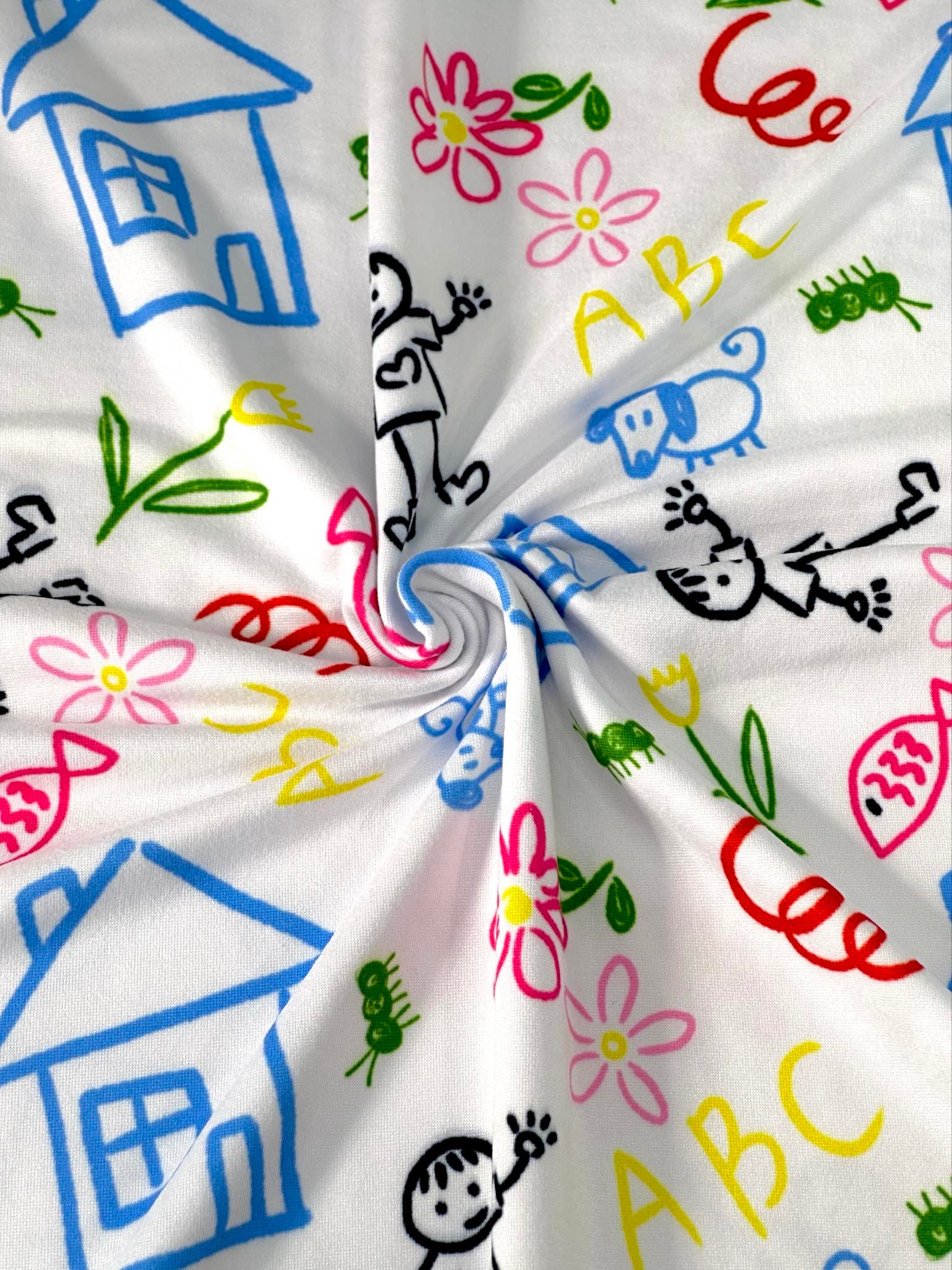 (DBP) ABC’S AND KIDS SKETCH ON OFF WHITE