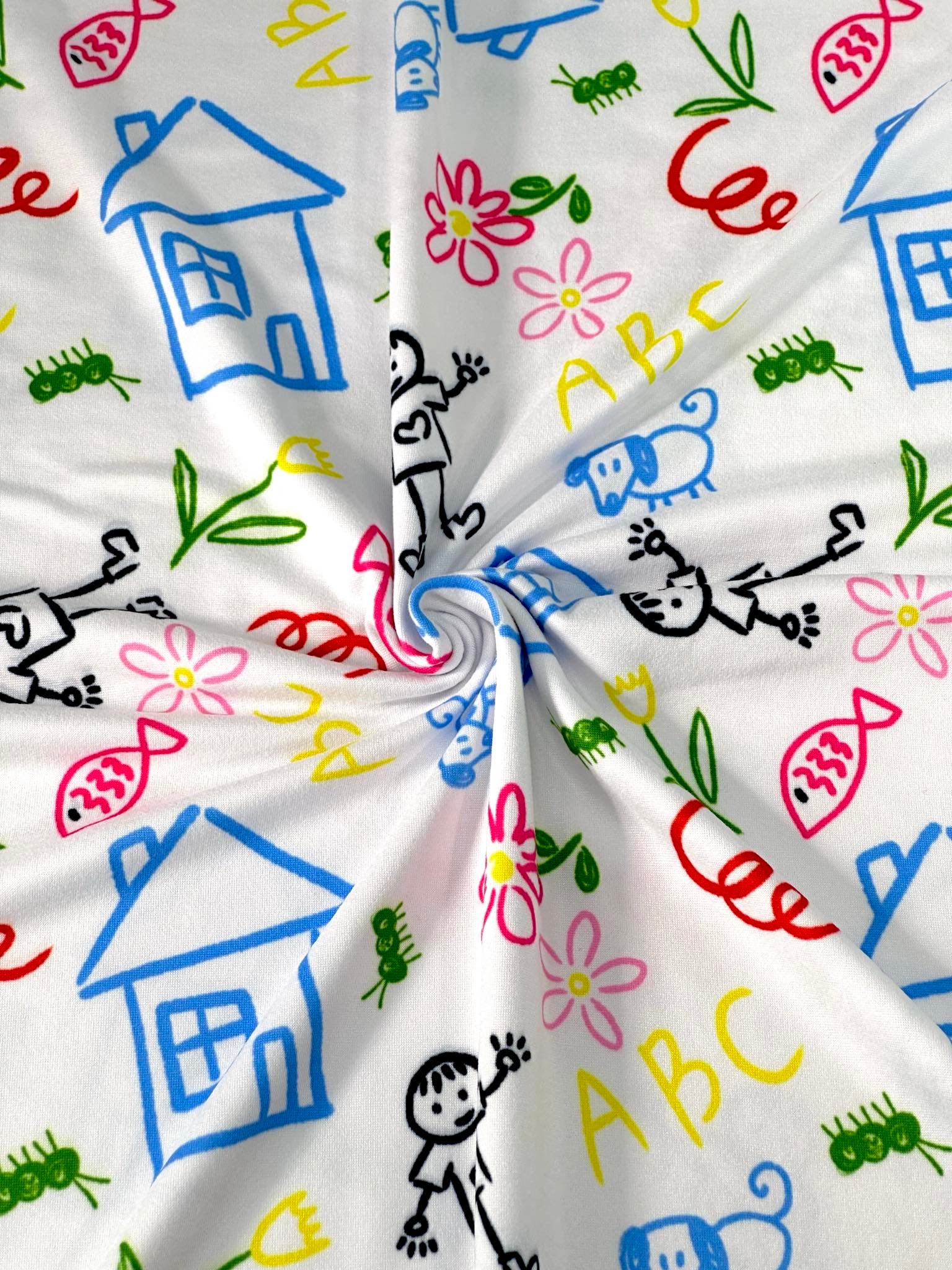 (DBP) ABC’S AND KIDS SKETCH ON OFF WHITE
