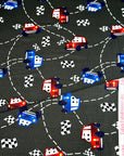 (YUMMY RIB) BLUE AND RED CARS ON CHARCOAL