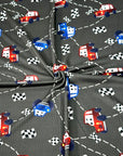 (YUMMY RIB) BLUE AND RED CARS ON CHARCOAL