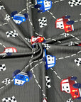 (YUMMY RIB) BLUE AND RED CARS ON CHARCOAL