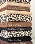 (FRENCH TERRY) BROWN AND BLACK CHEETAH ON TAUPE