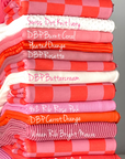 (FRENCH TERRY) ORANGE AND PINK CHECKERED