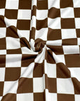 (OAKLEY) BROWN MEDIUM CHECKERED ON OFF WHITE