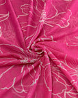(MESH) WHITE FLORAL ON PINK