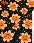 (OAKLEY) ORANGE PUMPKIN FLOWERS AND BOWS ON DARK BROWN