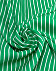(WOVEN) THIN OFF WHITE STRIPES ON GREEN