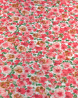 (MESH) PINK AND RED FLORAL ON OFF WHITE