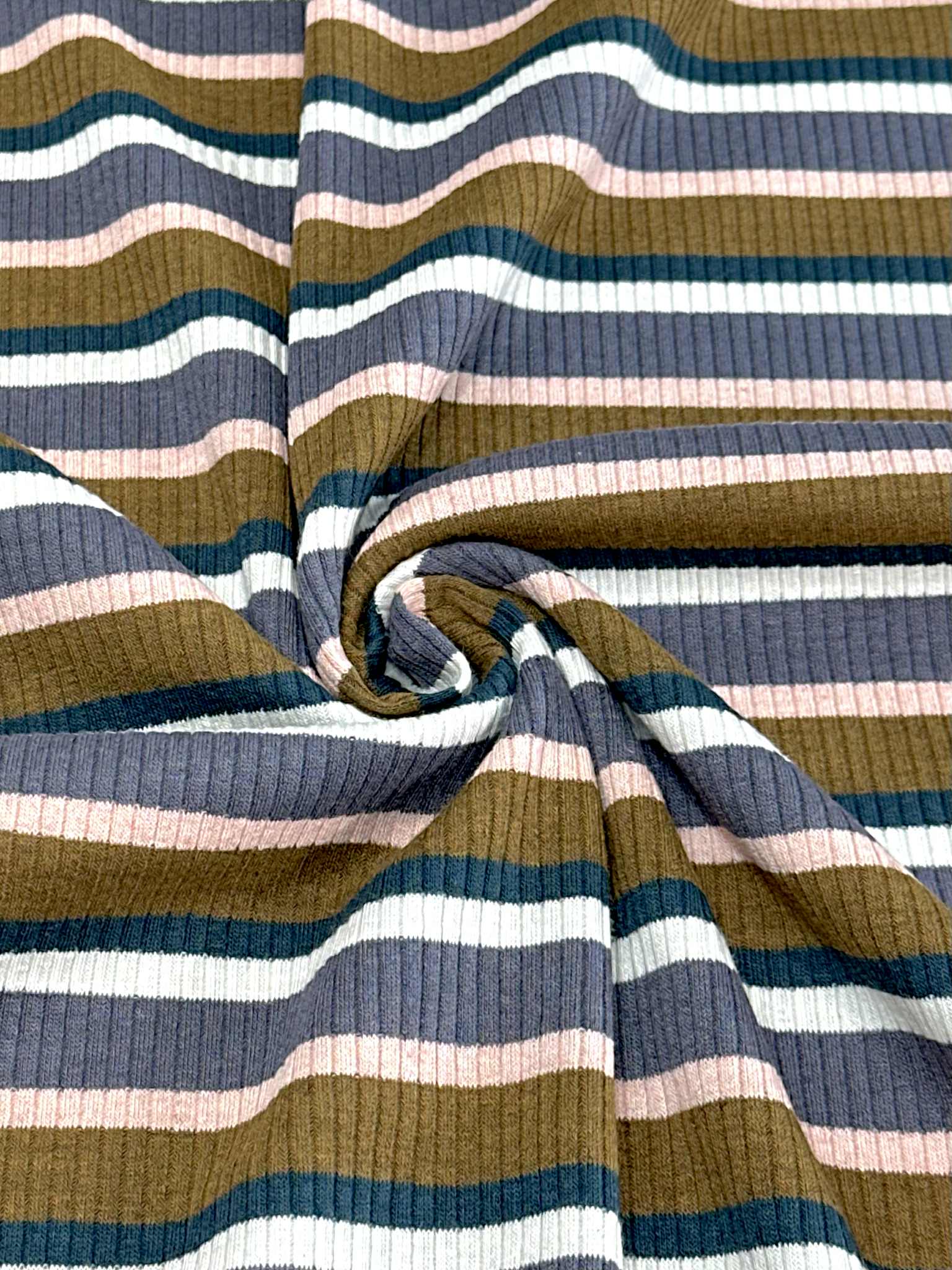 (COTTON RIB) BROWN, NAVY, IVORY, CHARCOAL, AND BLUSH STRIPES (4)