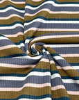 (COTTON RIB) BROWN, NAVY, IVORY, CHARCOAL, AND BLUSH STRIPES