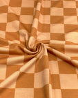 (FRENCH TERRY) BURNT ORANGE AND LIGHT ORANGE MEDIUM CHECKERED