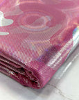 (SPANDEX) SILVER FOIL ON HOT PINK