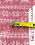 (4X2 RIB) OFF WHITE REINDEERS ON PINK
