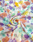 (MESH) MINT, LAVENDER , PEACH, AND YELLOW FLOWERS ON OFF WHITE (1)