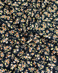 (4X2 YUMMY RIB) ORANGE AND WHITE FLOWERS ON BLACK