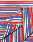 (BABY RIB) GRAY, BLUE, RED, AND OFF WHITE STRIPES