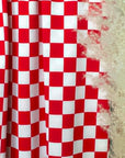 (SWIM) RED AND OFF WHITE CHECKERED