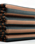 (4X2 RIB) BLACK AND BROWN STRIPES