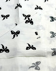 (WOVEN) BLACK BOWS ON OFF WHITE