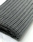 (WAFFLE) BLACK DOTS STRIPE ON CHARCOAL
